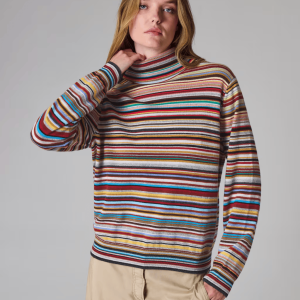 Cashmere Stripe Turtle Neck